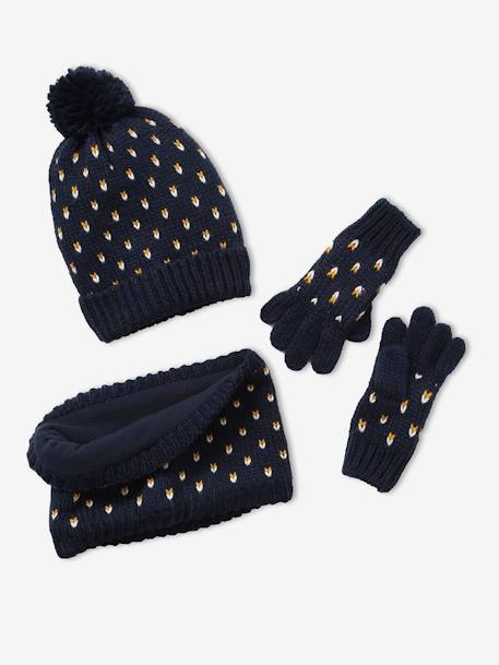 Echarpe, gants & bonnet enfant fille 3 ans - Snood, moufles