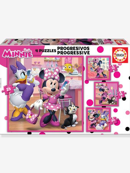 Puzzles 4 en1 progressifs Disney Minnie - EDUCA rose 1 - vertbaudet enfant 