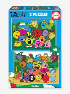 Jouet-Jeux éducatifs-Puzzles-2 Puzzles 20 pièces - Monsieur Madame - EDUCA