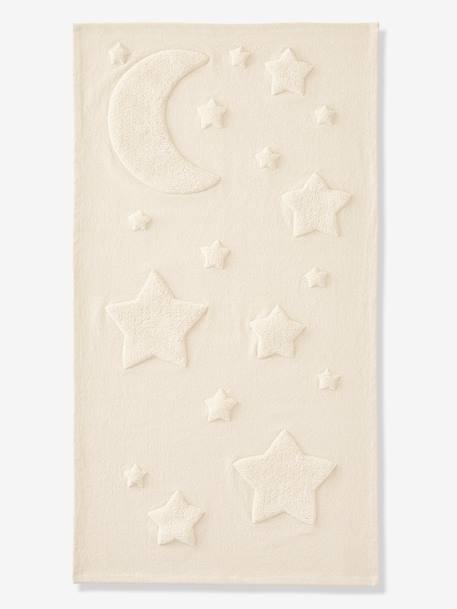 Tapis rectangle relief lune et étoiles beige 1 - vertbaudet enfant 