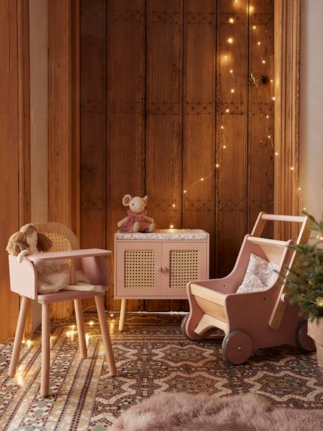 Table à langer cannage et bois FSC® POÉSIE ROSE CLAIR UNI 4 - vertbaudet enfant 