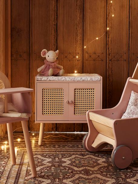 Table à langer cannage et bois FSC® POÉSIE ROSE CLAIR UNI 5 - vertbaudet enfant 