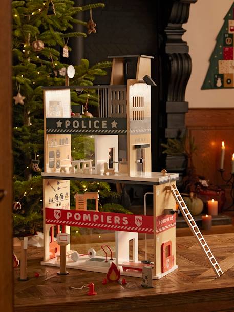 Centre de secours poste de police + poste de pompiers en bois FSC® blanc 1 - vertbaudet enfant 
