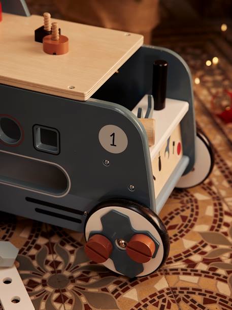 Porteur du bricoleur en bois FSC® NOIR FONCE UNI AVEC DECOR 4 - vertbaudet enfant 