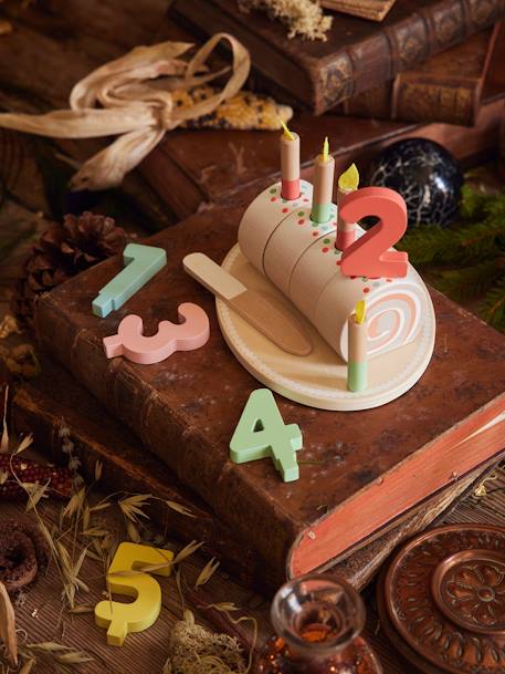 Gâteau roulé d'anniversaire en bois FSC® marron 1 - vertbaudet enfant 