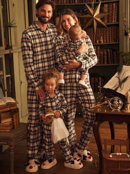 Pyjama de Noël bébé spécial capsule famille en flanelle écru 1 - vertbaudet enfant 