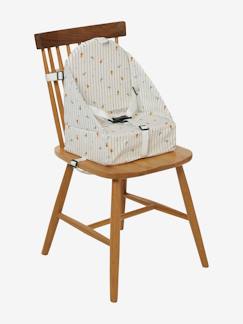 Rehausseur de chaise évolutif fleur bleue/ blanc cassé - Thermobaby +  Mitaine Gant de dentition Offert - CasaKids