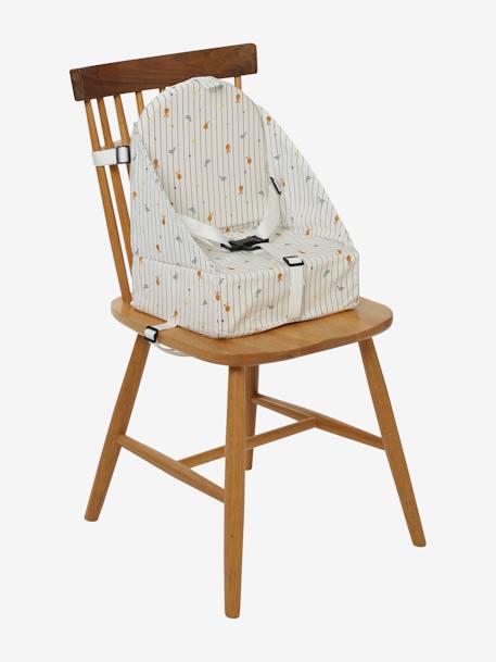 Rehausseur de chaise beige imprimé+Cherry+dans les bois+green forest+gris+Minisaurus+Mon coeur+Oies+rayé blanc 41 - vertbaudet enfant 