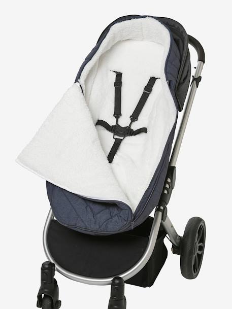 Chancelière poussette esprit doudoune bleu nuit+vert sauge 3 - vertbaudet enfant 