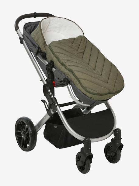 Chancelière poussette esprit doudoune bleu nuit+vert sauge 7 - vertbaudet enfant 