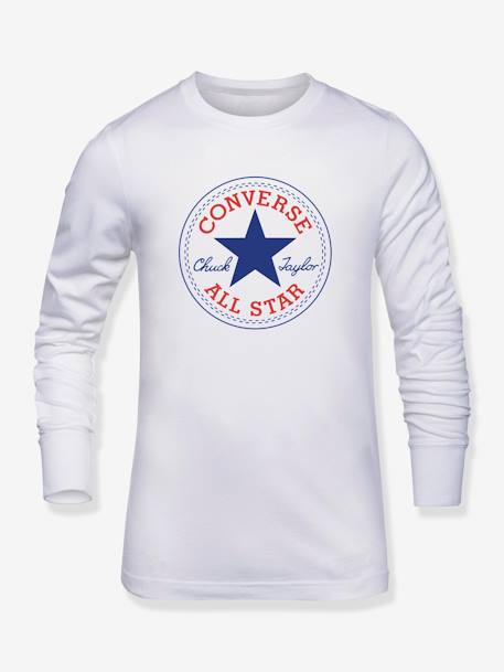 Tee-shirt enfant manches longues Chuck Patch CONVERSE blanc 2 - vertbaudet enfant 