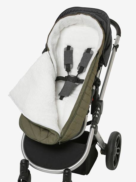Chancelière poussette esprit doudoune bleu nuit+vert sauge 8 - vertbaudet enfant 