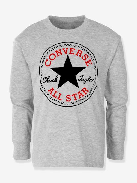 Tee-shirt enfant manches longues Chuck Patch gris 2 - vertbaudet enfant 