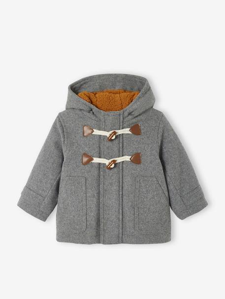 Manteau duffle-coat bébé avec capuche encre+gris chine 6 - vertbaudet enfant 