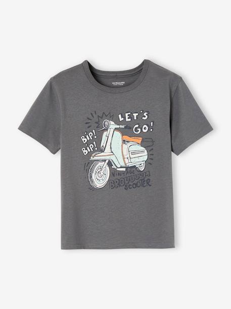 T-shirt motifs graphiques garçon manches courtes bleu clair+ECRU+gris souris+lavande 9 - vertbaudet enfant 
