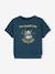 T-shirt molleton motif aventure garçon détails fluo bleu pétrole 1 - vertbaudet enfant 