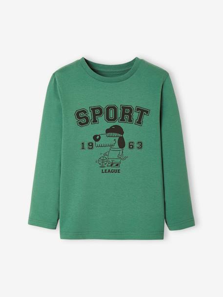 T-shirt message graphique Basics garçon ARDOISE+bleu paon+NOISETTE+ocre+ORANGE+vert+vert 25 - vertbaudet enfant 