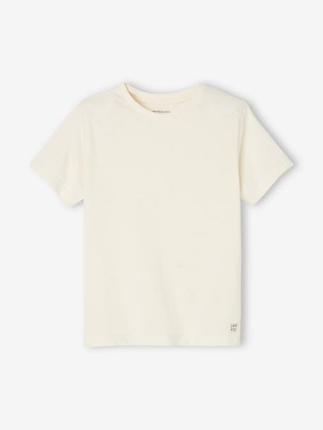 T-shirt Basics personnalisable garçon manches courtes blanc+BLEU+bleu ciel+bordeaux+jaune pastel+sauge 1 - vertbaudet enfant 