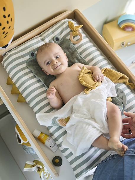Housse matelas à langer personnalisable TREK rayé vert 2 - vertbaudet enfant 