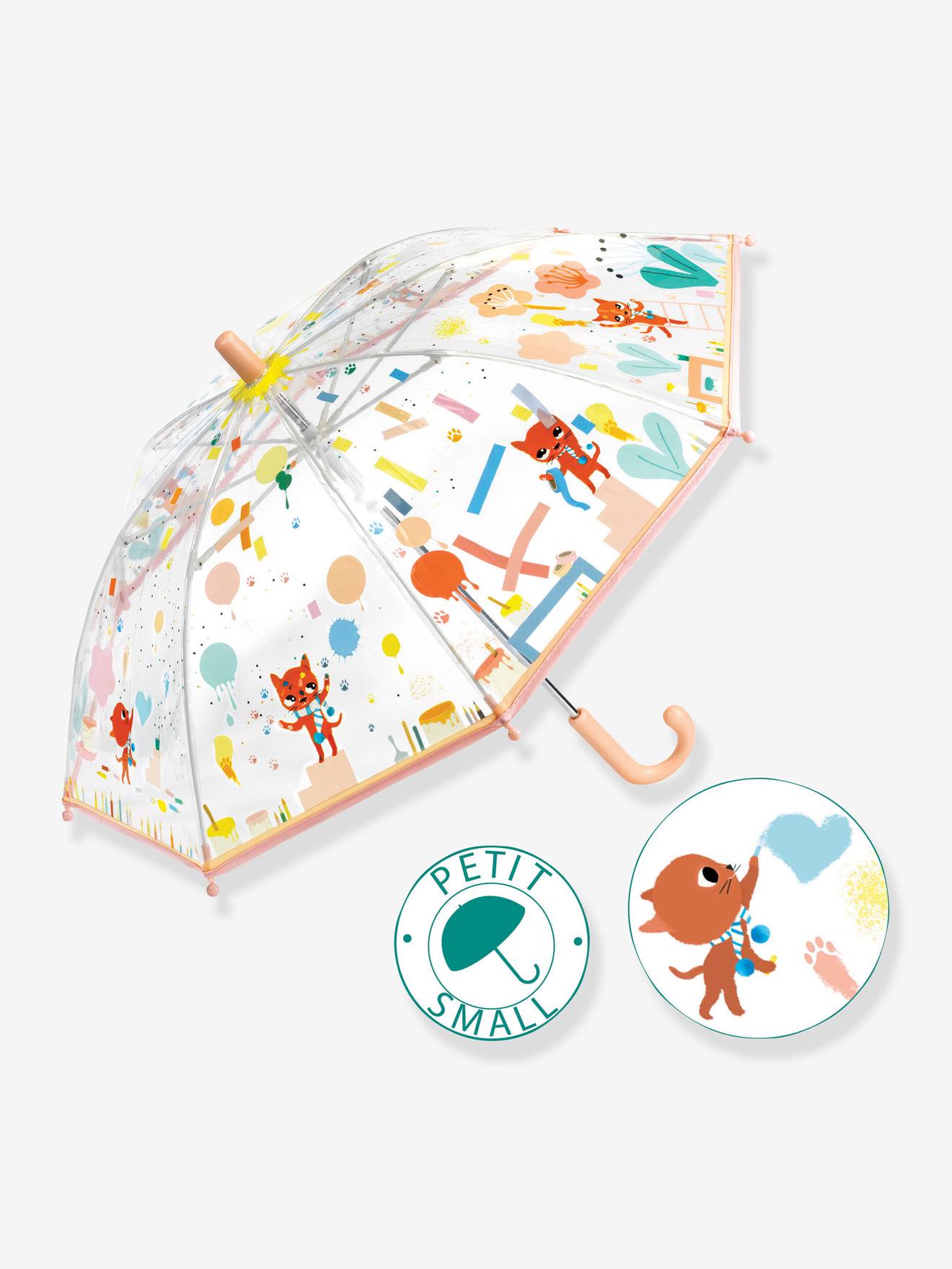 Parapluie Enfant Transparent Djeco - Motif Mer - Taille Enfant Dès 3 Ans