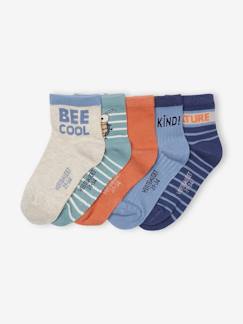 Garçon-Sous-vêtement-Lot de 5 paires de mi-chaussettes "abeilles" garçon