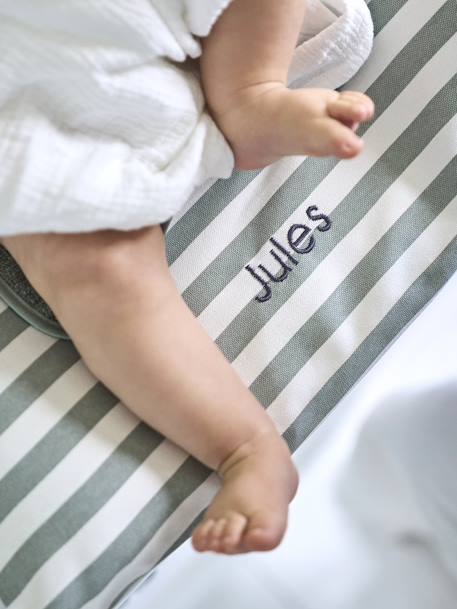 Housse matelas à langer personnalisable TREK rayé vert 3 - vertbaudet enfant 