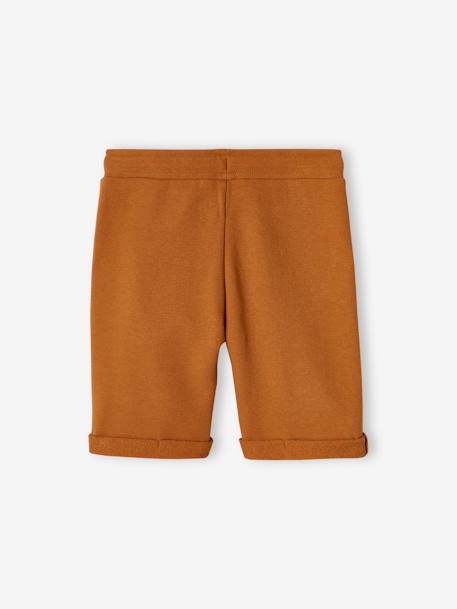 Bermuda garçon en molleton bleu chambray+kaki+marine grisé+noix de pécan 19 - vertbaudet enfant 
