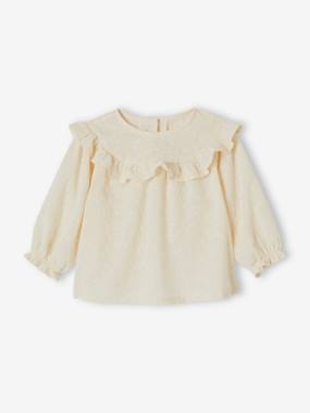 Blouse Bébé Fille Broderie Anglaise - Volants Romantiques - 100% Coton - Taille 12 Mois (74cm)
