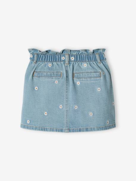 Jupe en jean brodée fleurs fille double stone 5 - vertbaudet enfant 