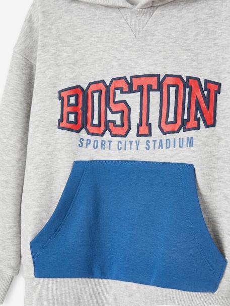 Sweat à capuche sport motif team Boston garçon gris chiné 4 - vertbaudet enfant 