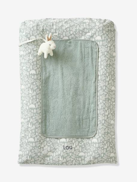 Matelas à langer et 2 tapis de change DANS LES BOIS vert sauge+vieux rose 2 - vertbaudet enfant 