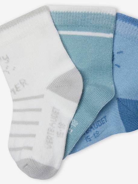 Lot de 3 paires de chaussettes 'sunny' bébé bleu azur 3 - vertbaudet enfant 