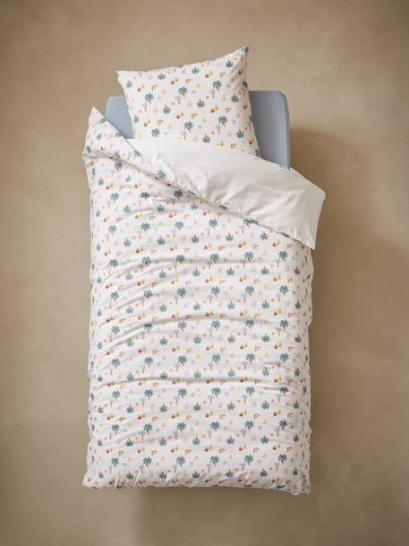 Parure housse de couette enfant et taie d'oreiller JURASSIC CAMP blanc imprimé 5 - vertbaudet enfant 