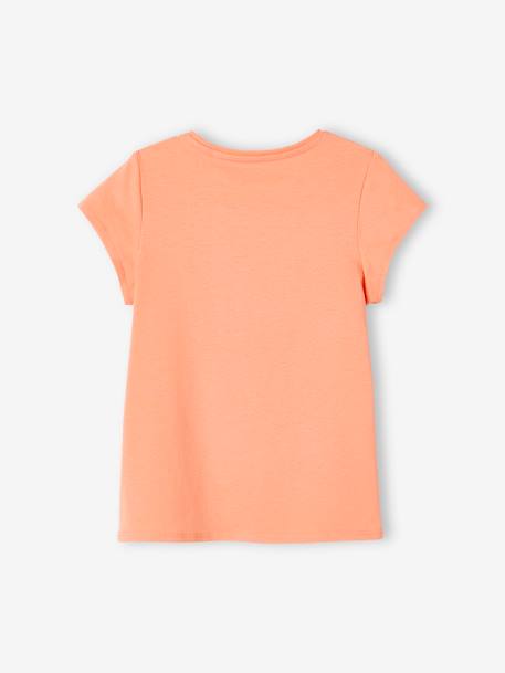 Tee-shirt à message Basics fille bleu ciel+corail+fraise+marine+rose bonbon+rouge+vanille+vert sapin 6 - vertbaudet enfant 