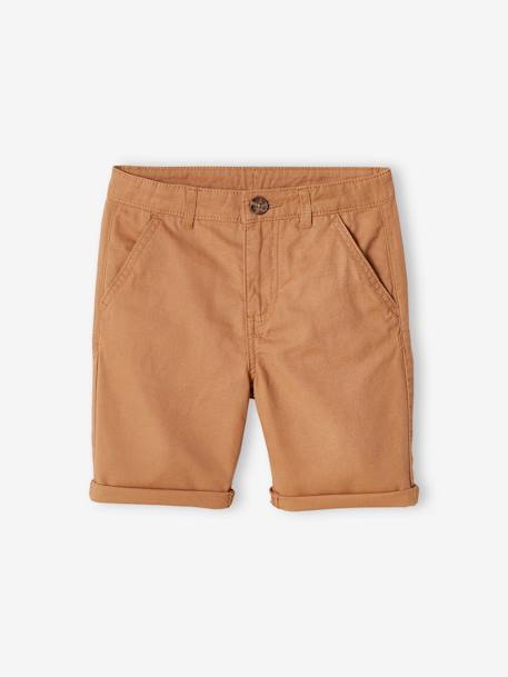 Bermuda chino garçon beige+BLEU+bleu grisé+rouge+sable+vert 1 - vertbaudet enfant 