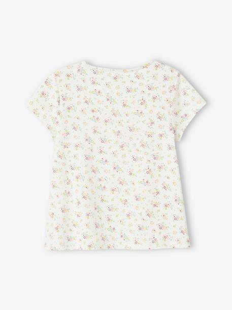 T-shirt blouse à fleurs fille bleu ciel+écru 7 - vertbaudet enfant 