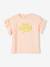 T-shirt à message en encre gonflante fille manches courtes volantées rose pâle 4 - vertbaudet enfant 