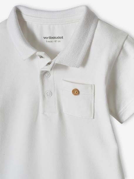 Lot de 2 bodies bébé naissance ouverture polo bleu ciel+écru 5 - vertbaudet enfant 