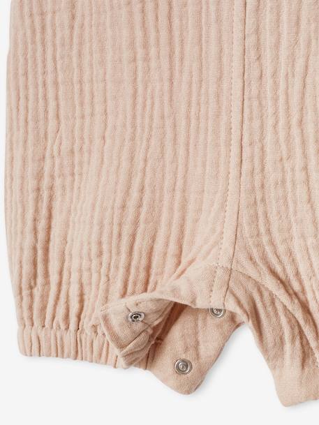 Salopette bébé naissance en gaze de coton beige+denim bleached+vert d'eau 4 - vertbaudet enfant 