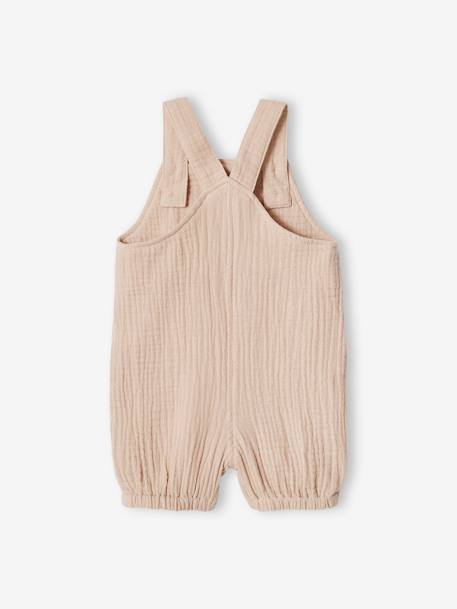 Salopette bébé naissance en gaze de coton beige+denim bleached+vert d'eau 2 - vertbaudet enfant 
