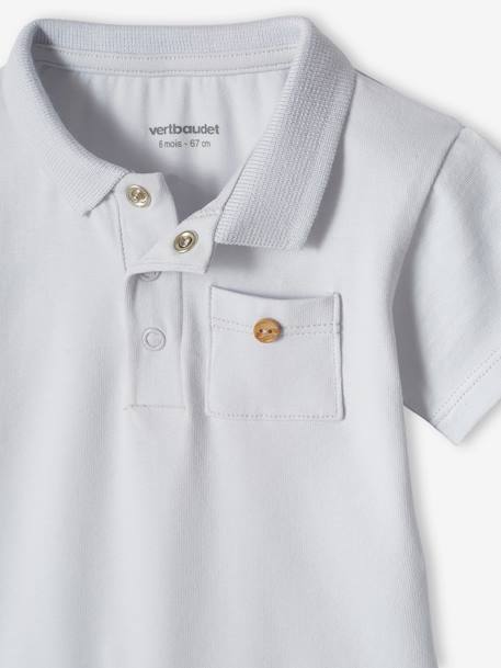 Lot de 2 bodies bébé naissance ouverture polo bleu ciel+écru 7 - vertbaudet enfant 