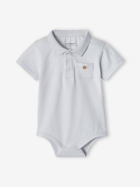 Lot de 2 bodies bébé naissance ouverture polo bleu ciel+écru 3 - vertbaudet enfant 