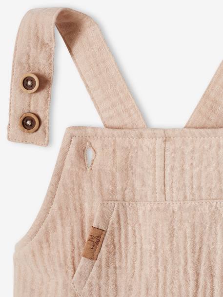 Salopette bébé naissance en gaze de coton beige+denim bleached+vert d'eau 3 - vertbaudet enfant 
