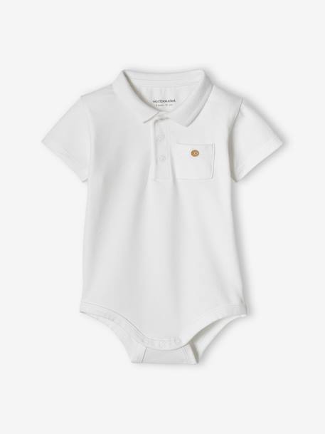 Lot de 2 bodies bébé naissance ouverture polo bleu ciel+écru 2 - vertbaudet enfant 