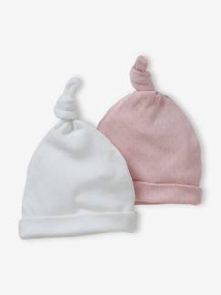Bébé-Accessoires-Chapeau-Lot de 2 bonnets bébé