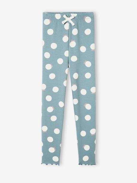Legging imprimé en maille côtelée fille rose pâle+vert de gris 6 - vertbaudet enfant 