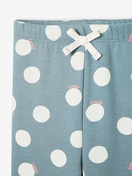 Legging imprimé en maille côtelée fille rose pâle+vert de gris 8 - vertbaudet enfant 