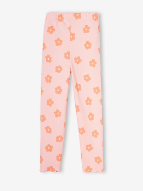 Legging imprimé en maille côtelée fille rose pâle+vert de gris 4 - vertbaudet enfant 