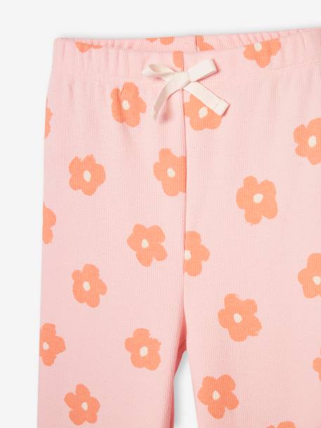 Legging imprimé en maille côtelée fille rose pâle+vert de gris 5 - vertbaudet enfant 