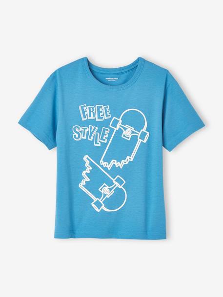 T-shirt maxi motif détails encre gonflante garçon bleu azur 1 - vertbaudet enfant 